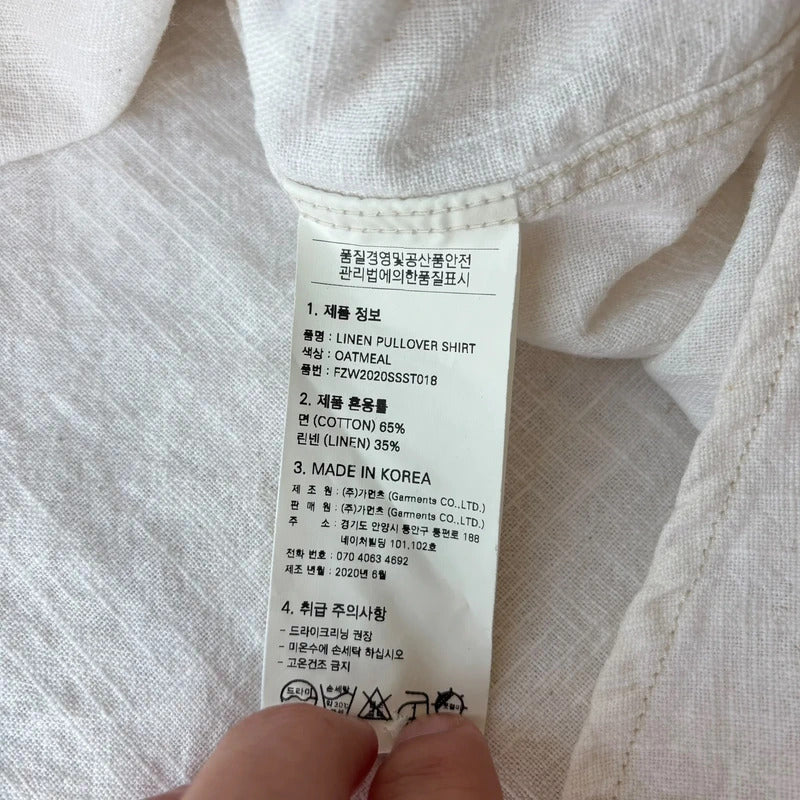 Frizmworks Linen Pullover Shirt Oatmeal XL