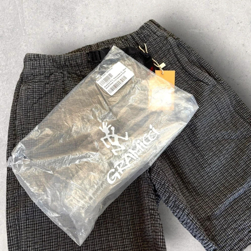 Gramicci O.G Seersucker Plaid G Short Deep Grey S Gorpcore BNWT