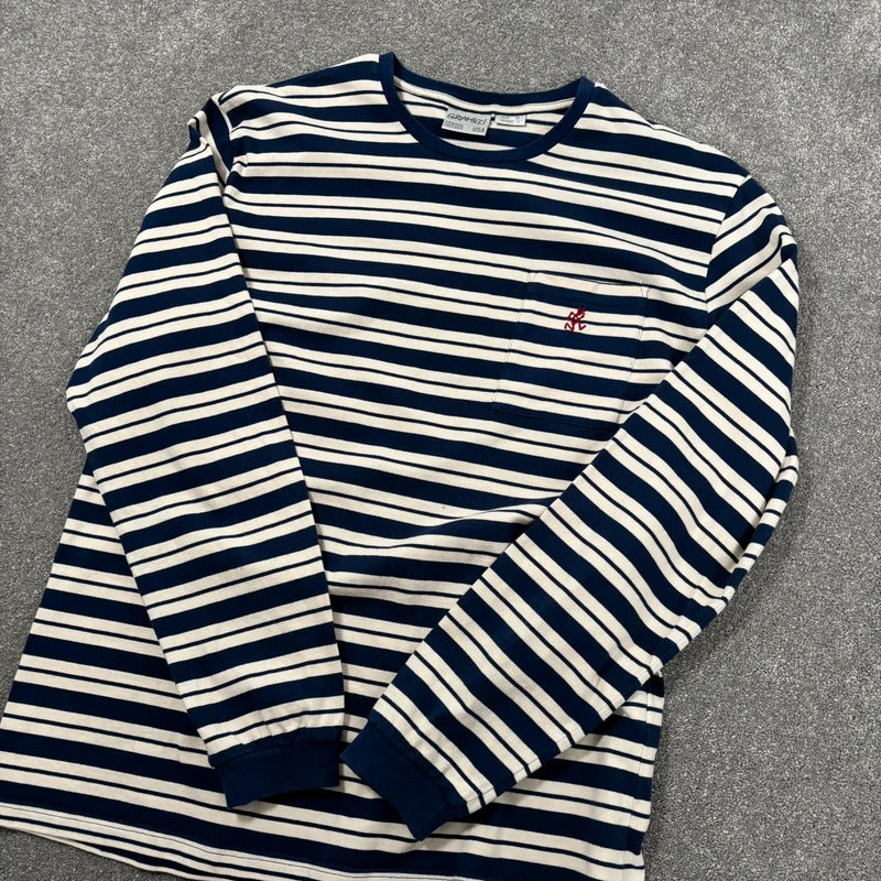 Gramicci Stripe Long Sleeve Tee Blue L