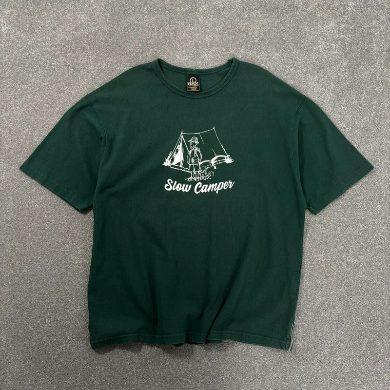 Frizmworks Slow Camper Graphic T Shirt Green L