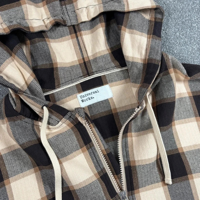 Universal Works Check Pullover Anorak Beige M