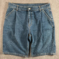 Uniform Bridge Pleated Denim Baggy Short Blue W34