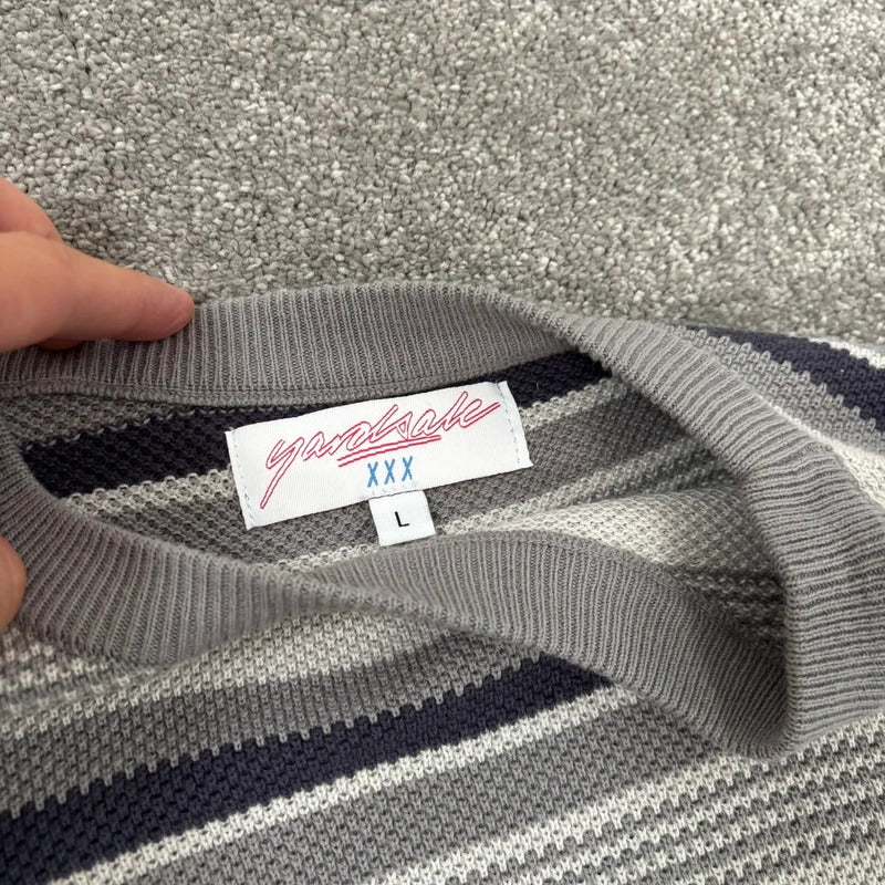Yardsale Stripe Crewneck Jumper White Black L