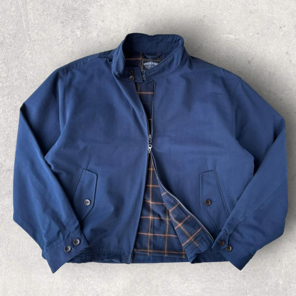 Frizmworks Check Lined Harrington Navy XL