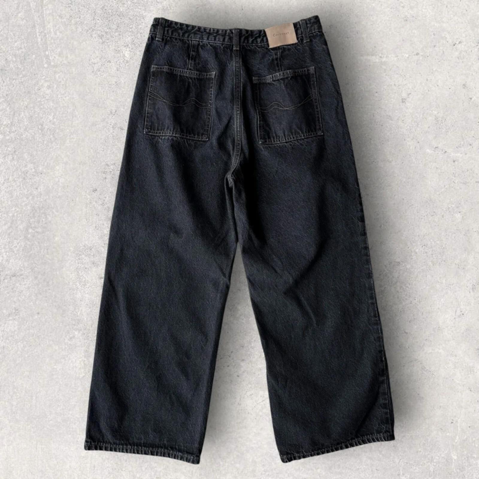 Covernat Korean Wide Baggy Jeans Black L