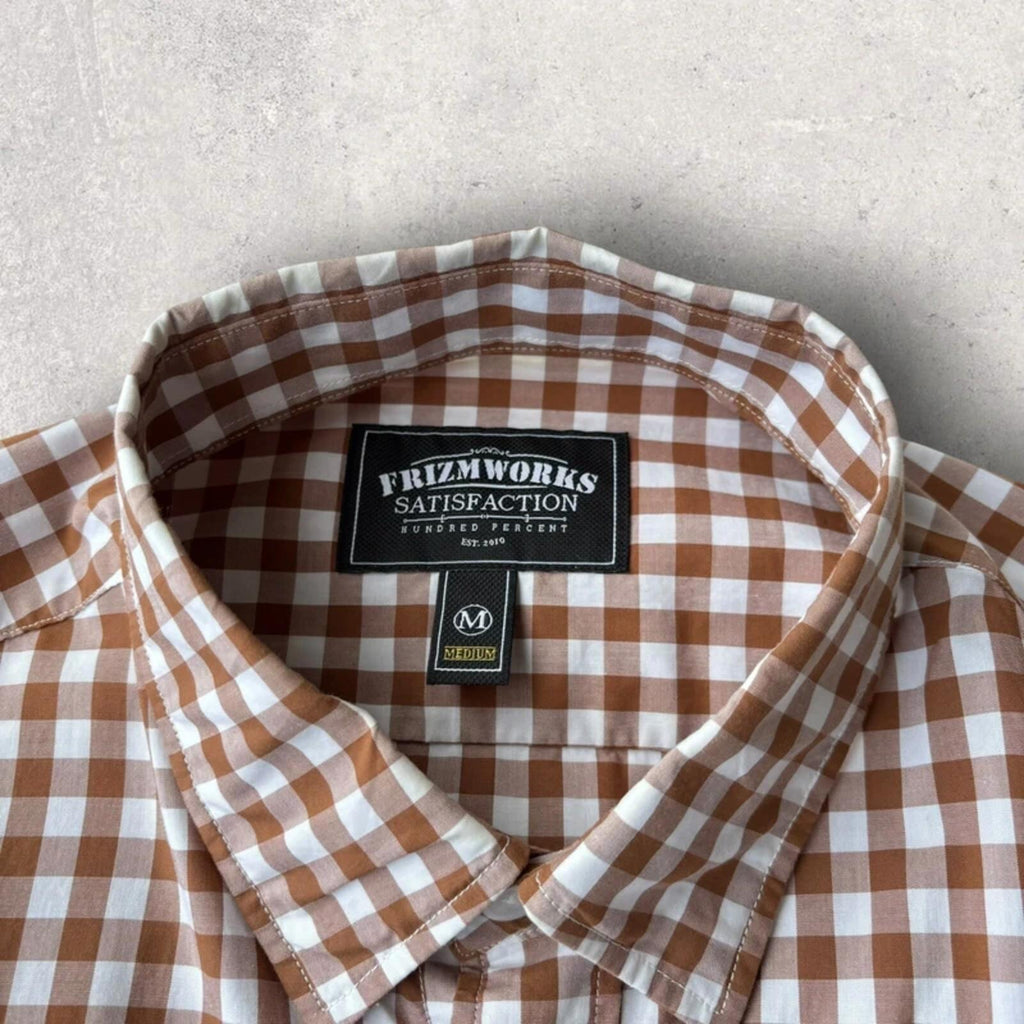 Frizmworks Check Oversized Shirt Brown M