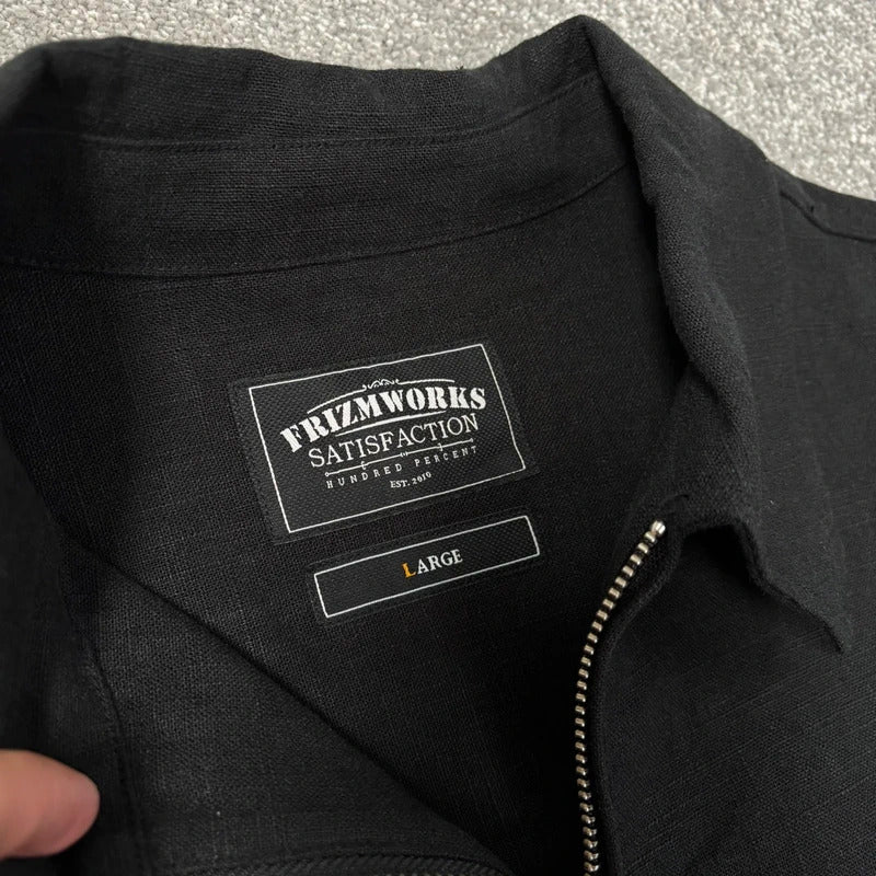 Frizmworks Linen Trucker Jacket Black L