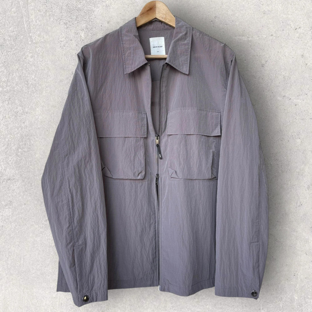 Wood Wood Egon Nylon Zip Shirt Pale Lilac Size L