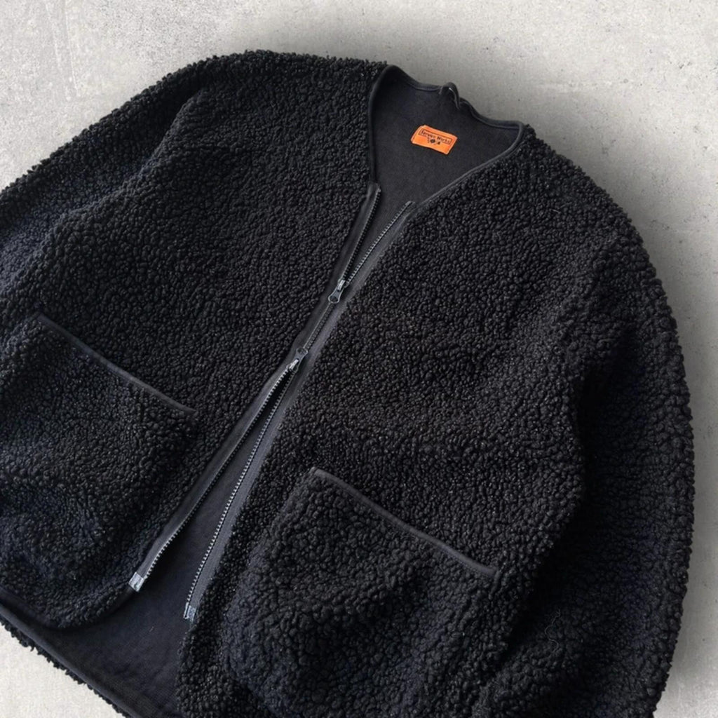Service Works Cropped Fleece Cardigan Black M
