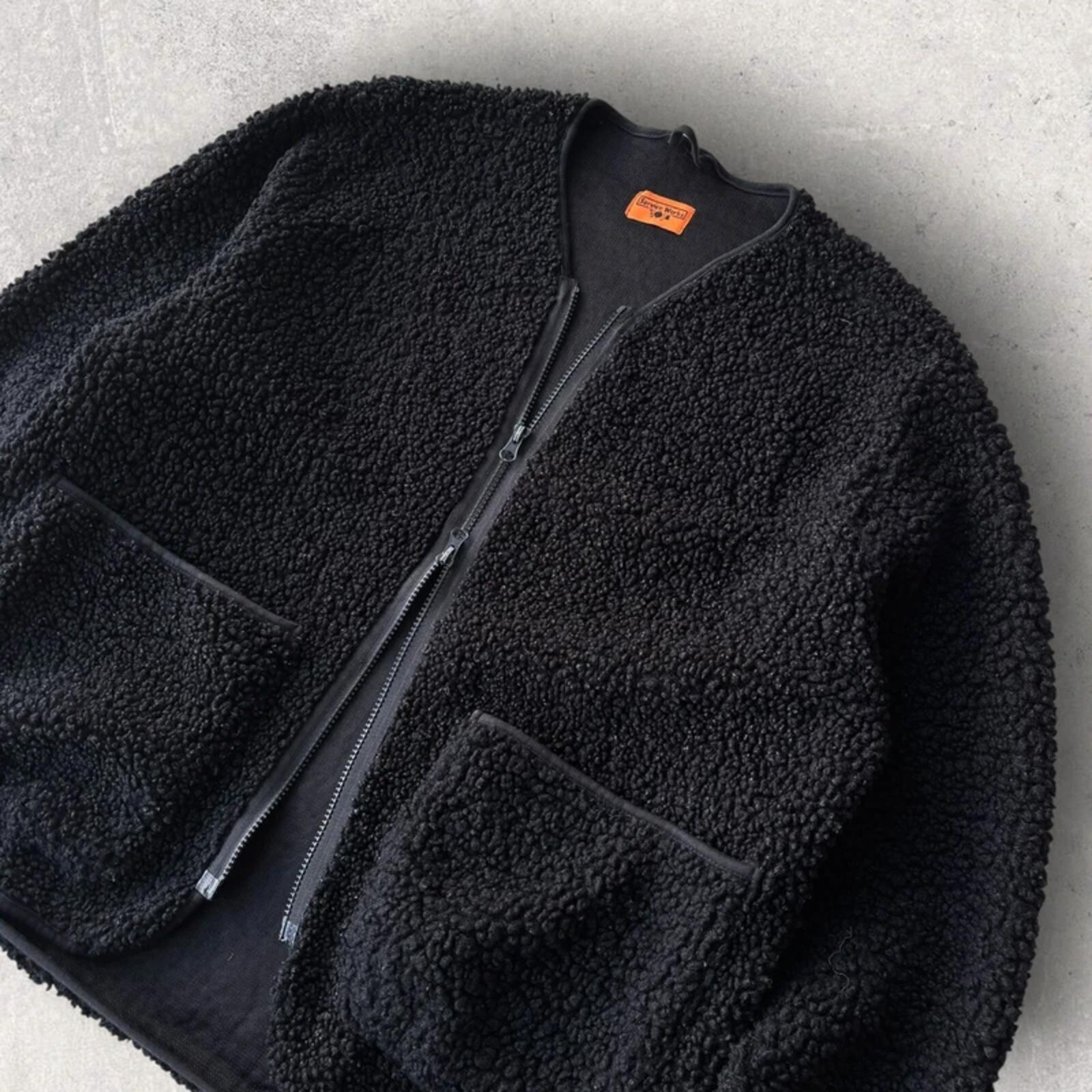 Service Works Cropped Fleece Cardigan Black M
