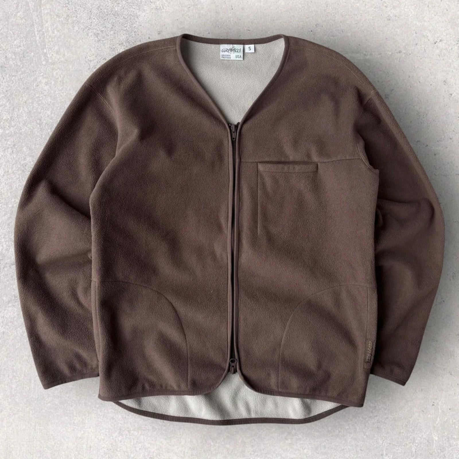 Gramicci x Beams Japan Fleece Zip Cardigan Brown S