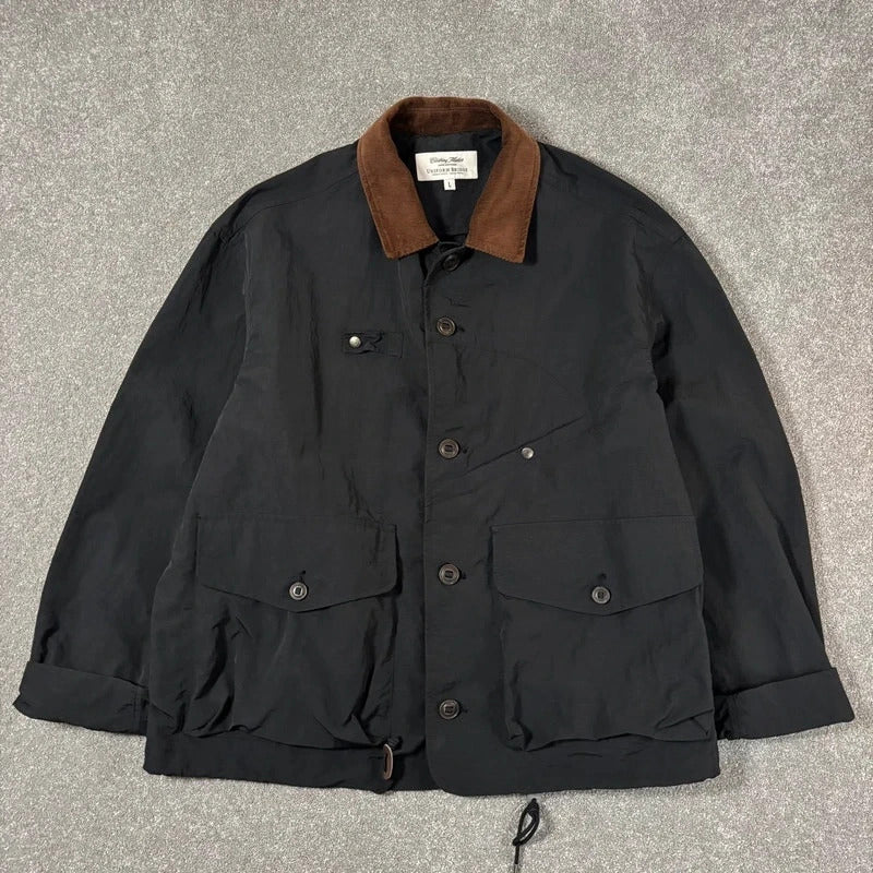 Uniform Bridge Cropped Button Jacket Black L