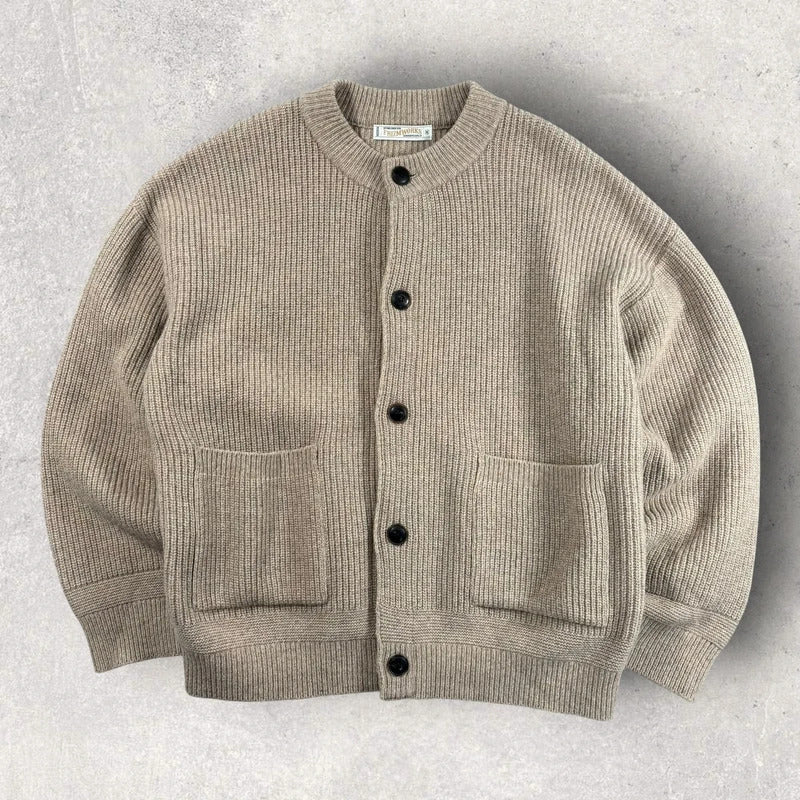 Frizmworks Heavy Wool Cardigan Oatmeal M