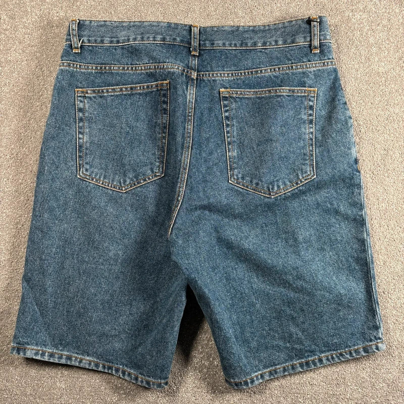 Uniform Bridge Pleated Denim Baggy Short Blue W34