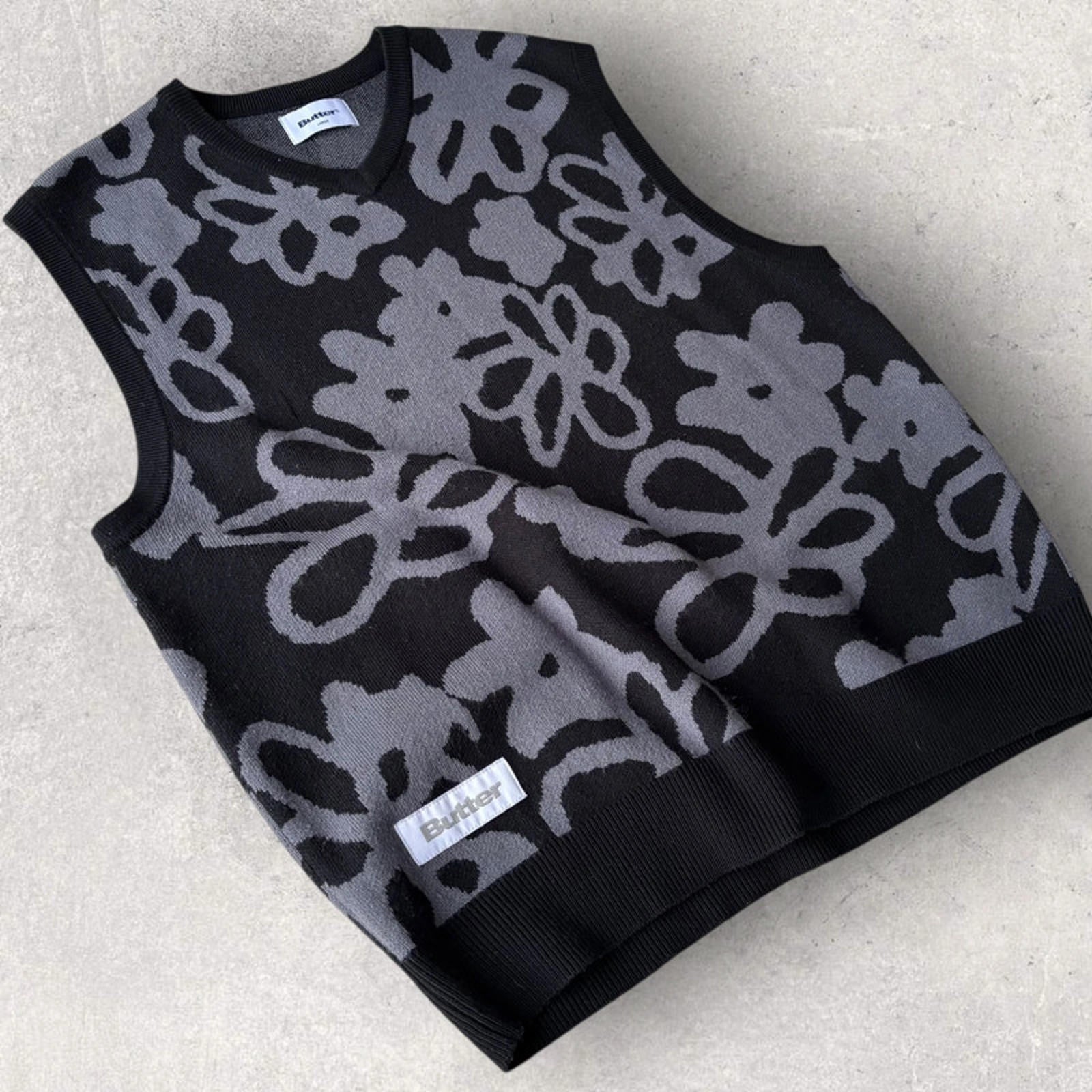 Butter Goods Flower Vest Black L