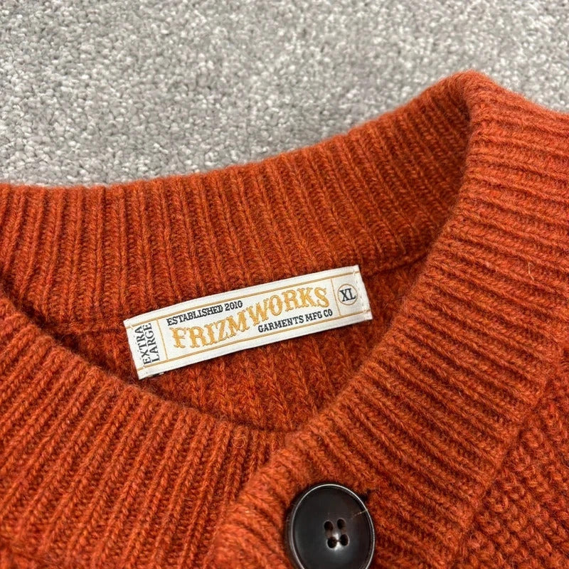 Frizmworks Heavy Wool Cardigan Brick XL
