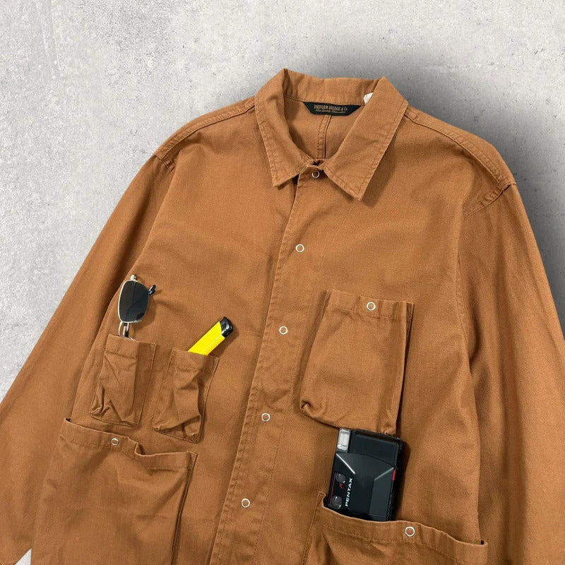 Uniform Bridge Herringbone Jungle Shirt Rust M