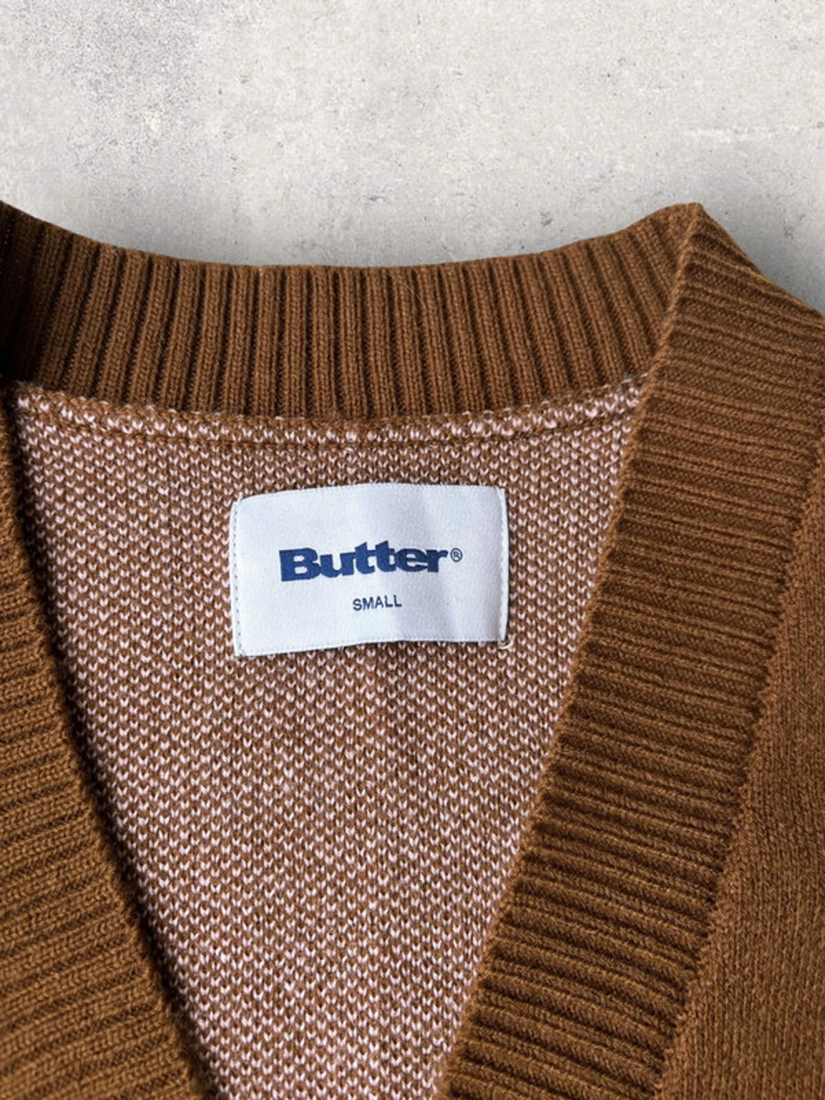 Butter Goods Club Knit Cardigan Brown Size S