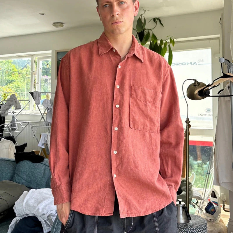 Frizmworks Linen Relaxed Shirt Brick M