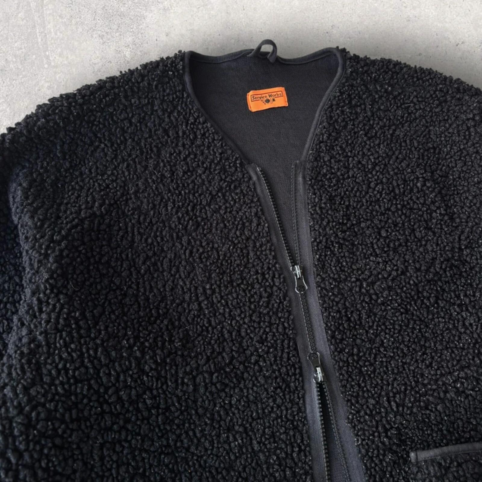 Service Works Cropped Fleece Cardigan Black M