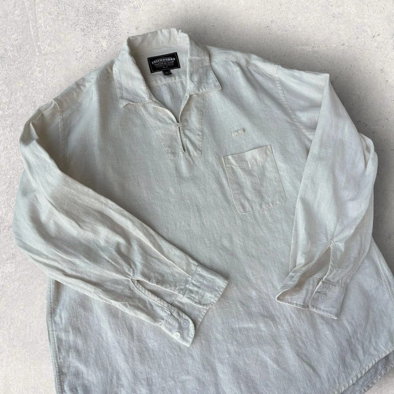 Frizmworks Linen Pullover Shirt Oatmeal XL