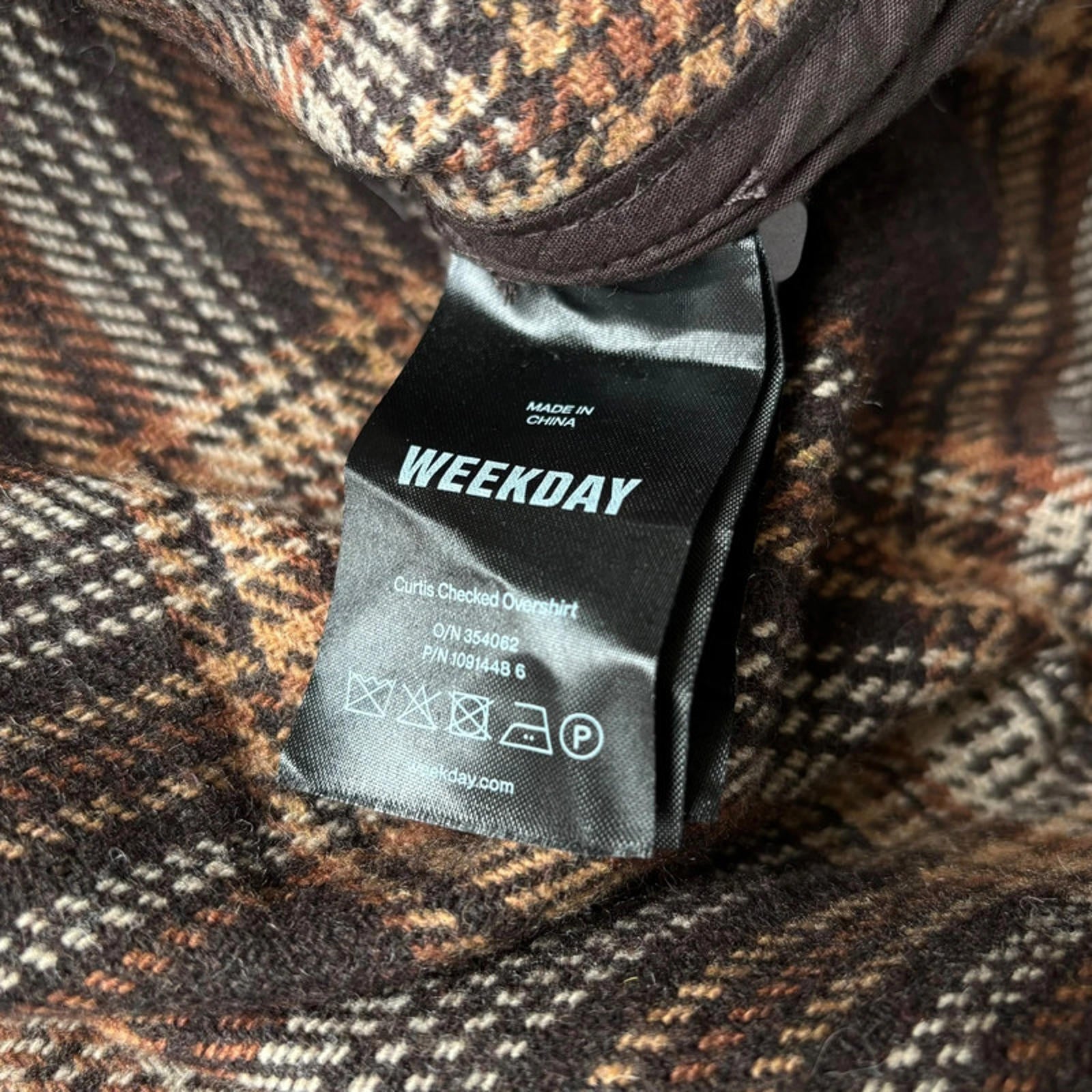 Weekday Check Curtis Jacket Brown Size XL
