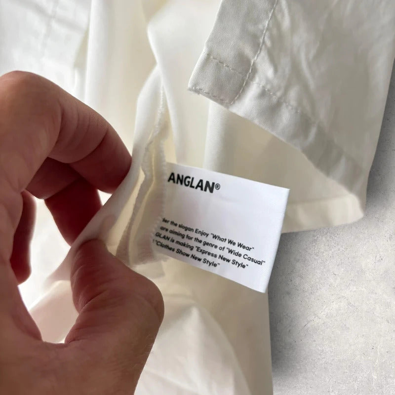 Anglan Oversized Summer Shirt White L