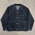 Uniform Bridge Stripe Denim Pocket Cardigan Indigo XL