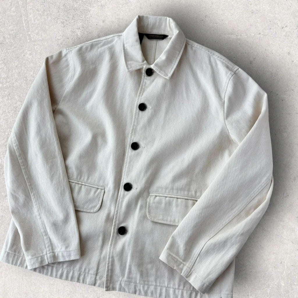 Uniform Bridge Cotton Utility Overshirt Ivory L