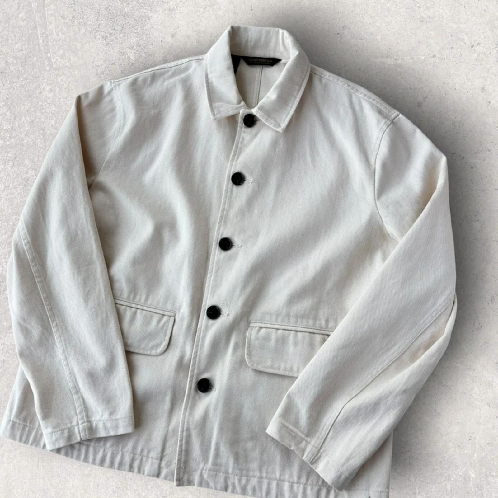 Uniform Bridge Cotton Utility Overshirt Ivory L
