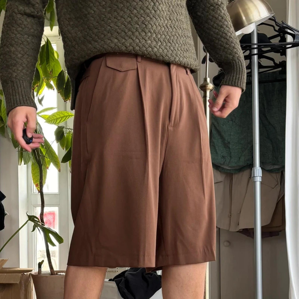 Frizmworks Pleated Wide Bermuda Short Brown XL