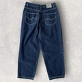 Covernat Double Pleated Korean Wide Denim Jeans Blue M