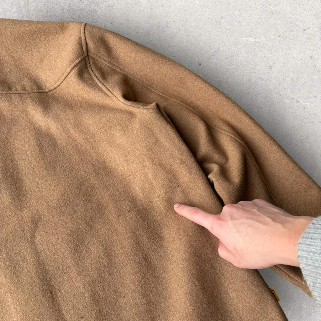 Dime Studded Wool Bomber Jacket Tan L