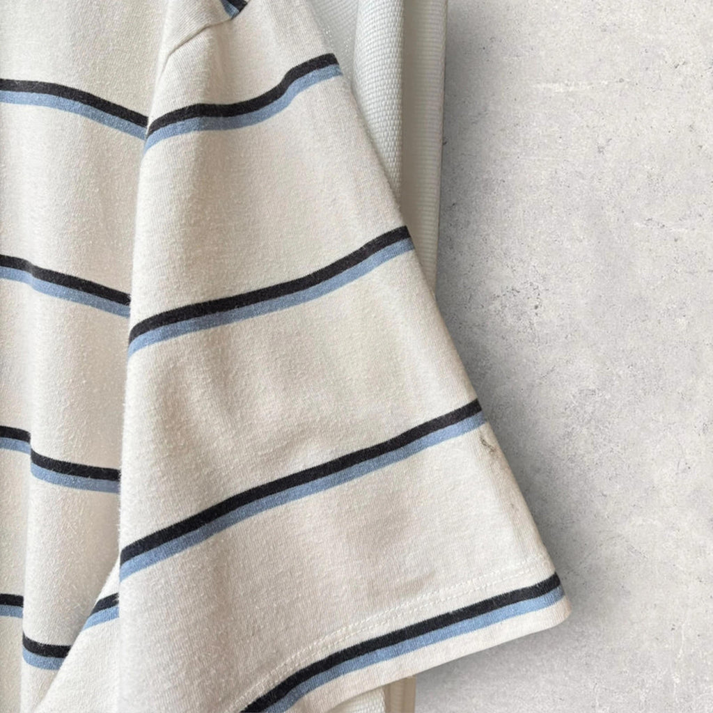 Parra Stripe T-Shirt White/Blue Size L