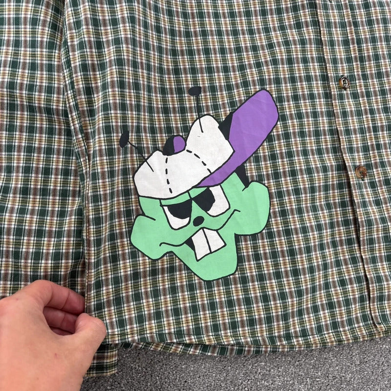 Butter Goods Plaid Graphic Shirt Green L