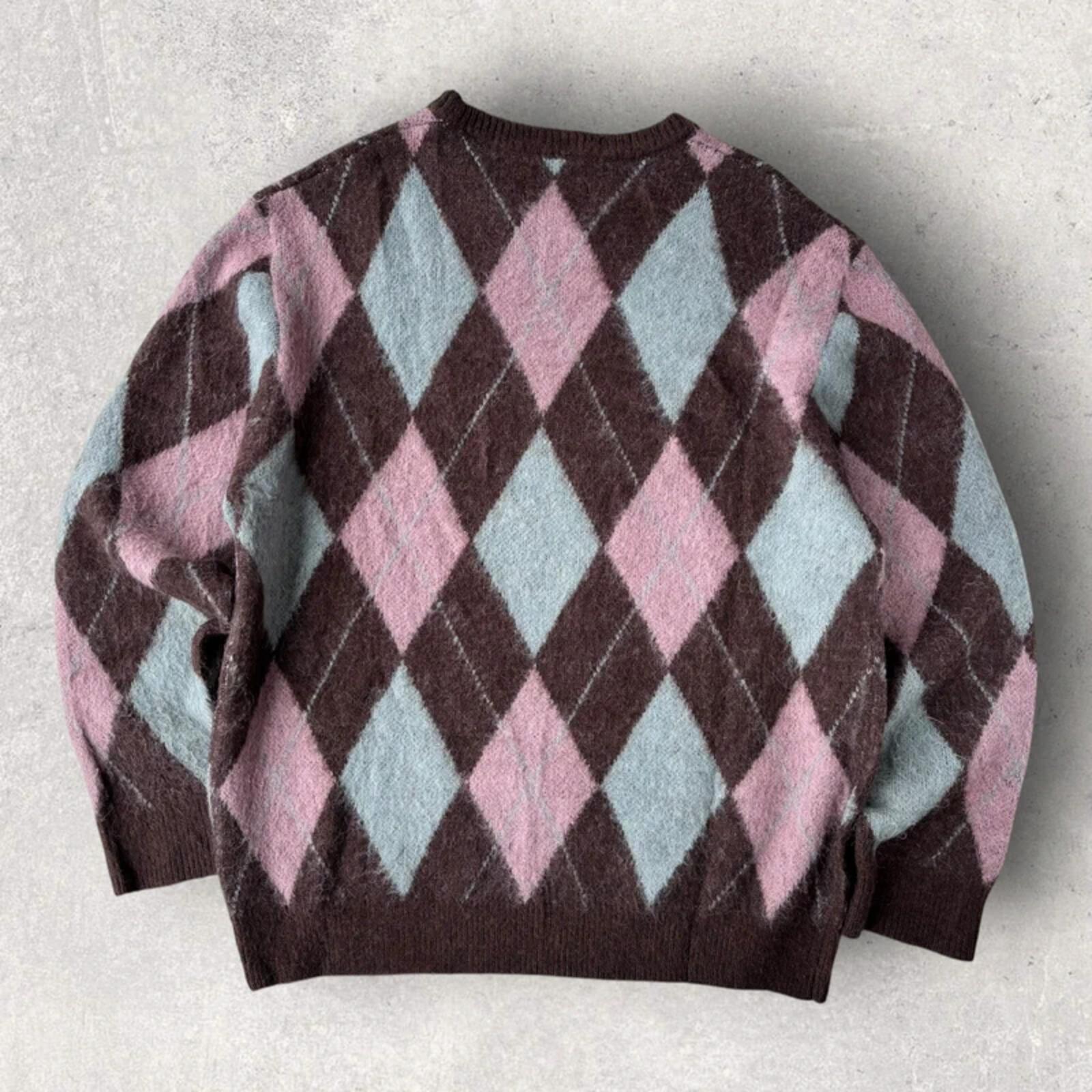 Uniform Bridge Argyle Knit Sweater Brown XL