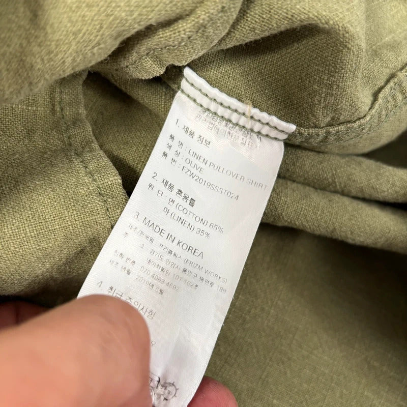 Frizmworks Linen Pullover Shirt Olive XL