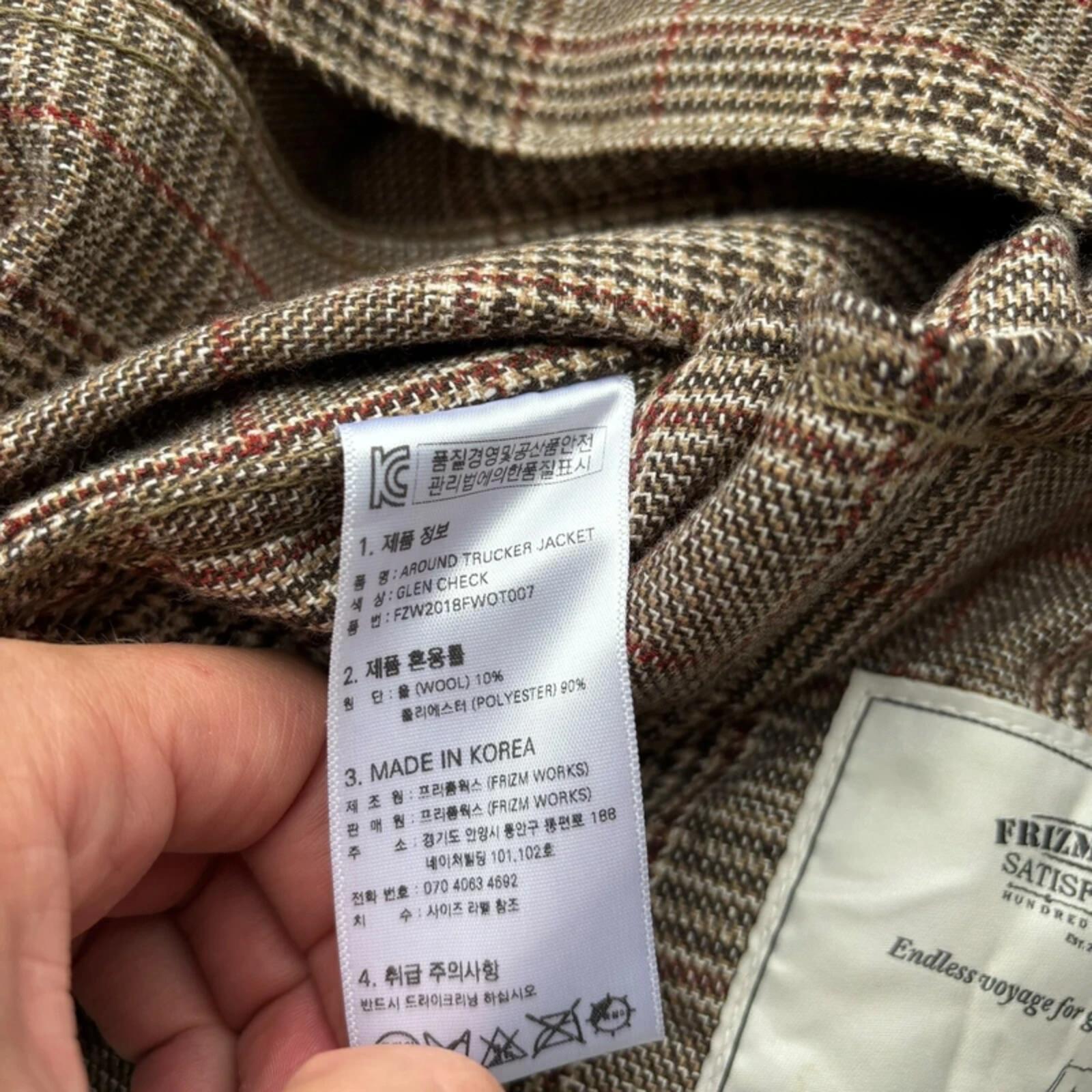 Frizmworks Glen Check Trucker Jacket Brown M