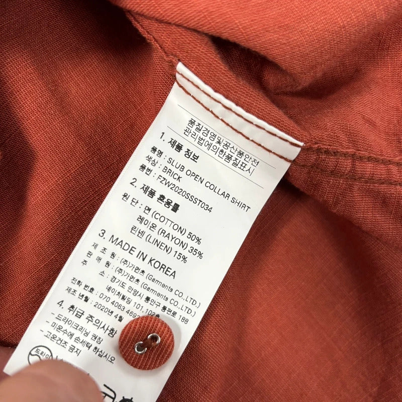 Frizmworks Open Collar Cuban Shirt Brick XL
