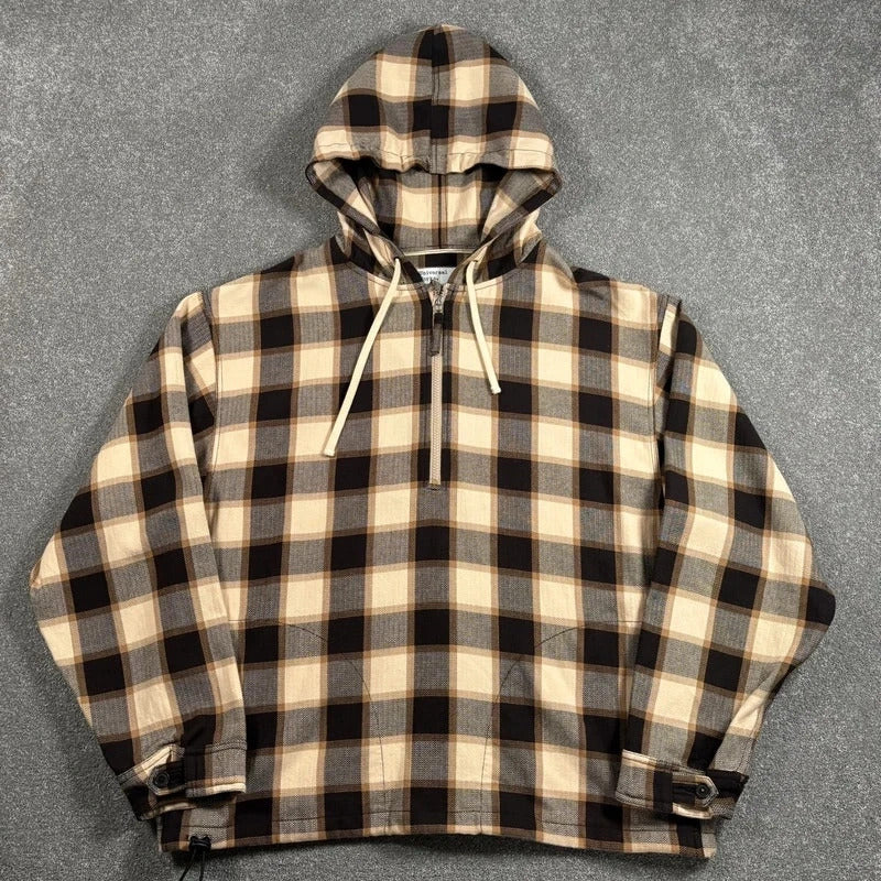 Universal Works Check Pullover Anorak Beige M
