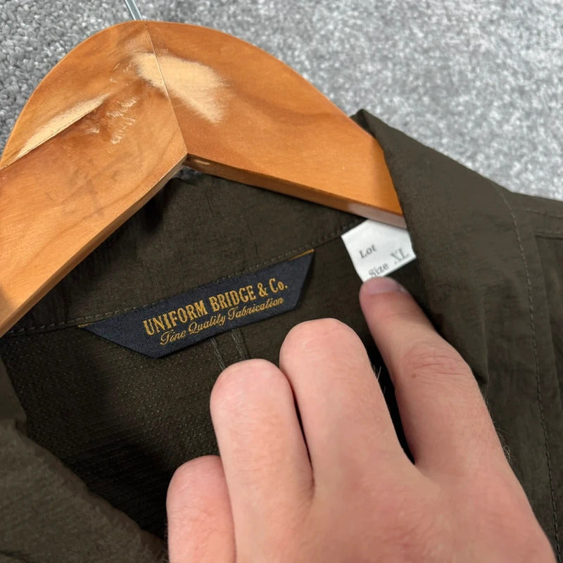 Uniform Bridge Nylon Utility Overshirt Olive L