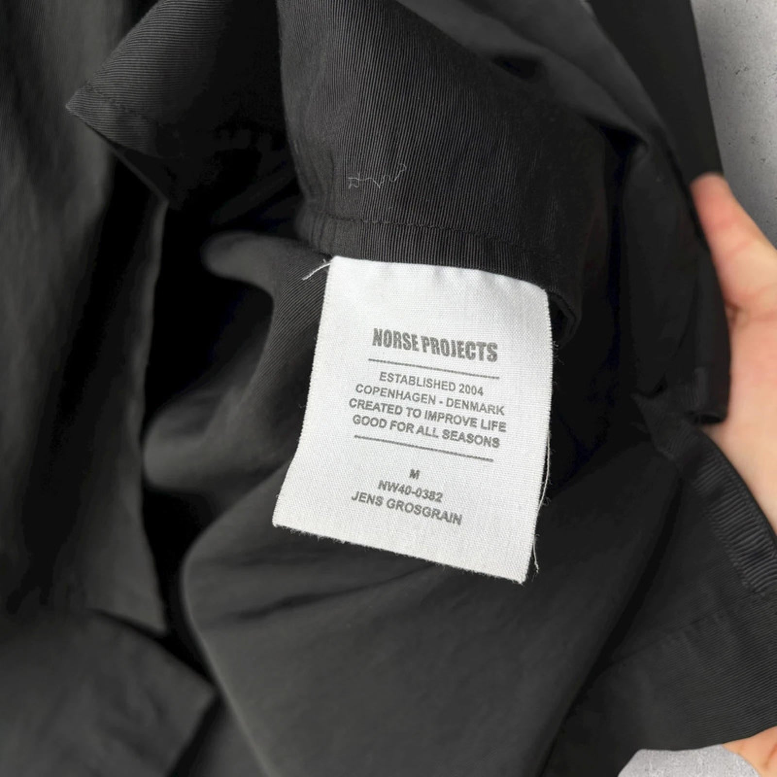 Norse Projects Jens Grosgrain Zip Overshirt Black Size M