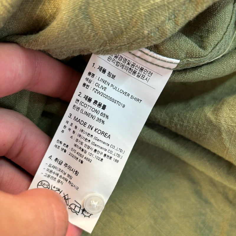 Frizmworks Linen Pullover Shirt Olive M