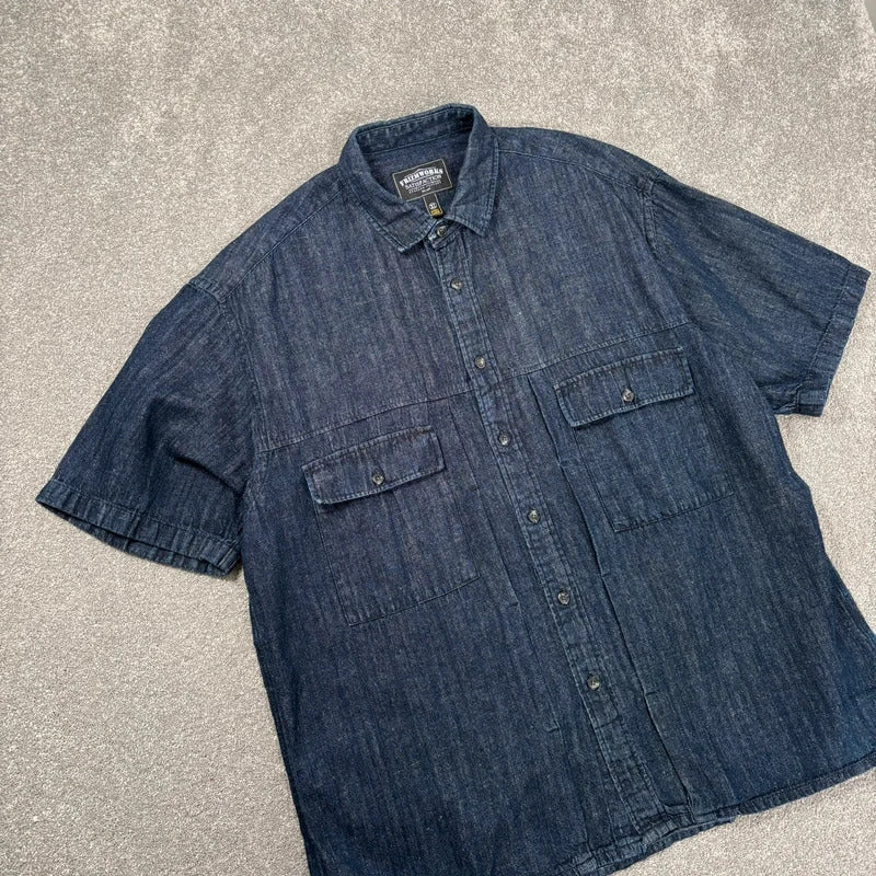 Frizmworks Linen Trucker Half Shirt Indigo XL
