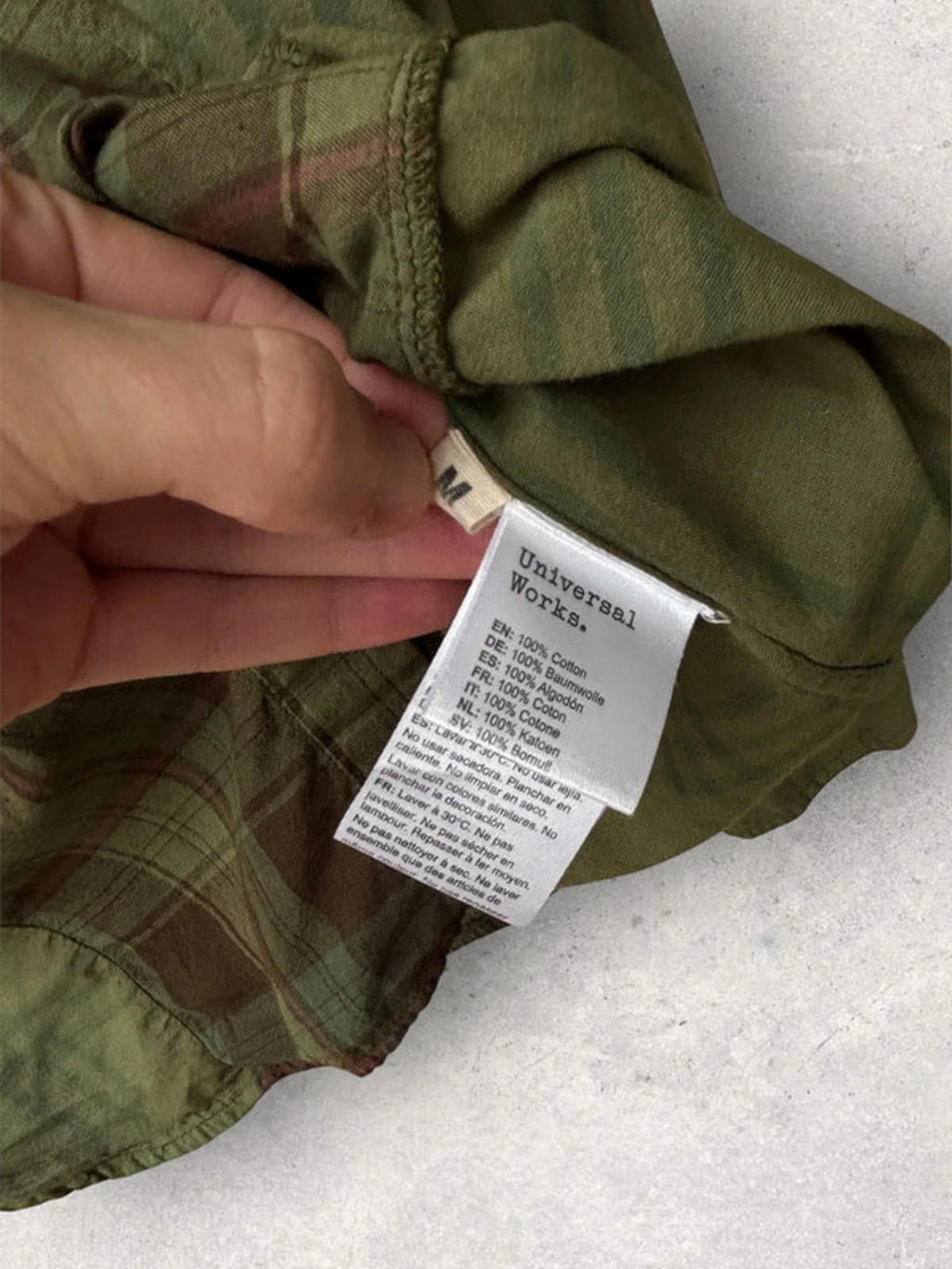 Universal Works Japanese Plaid Cotton Shirt Green Size M