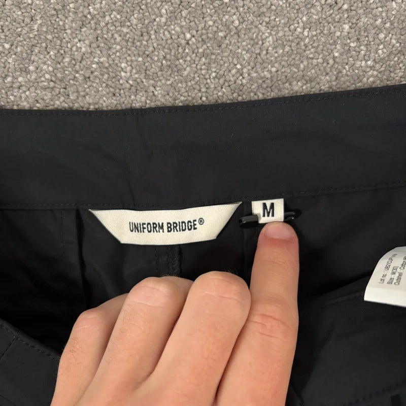 Uniform Bridge Nylon Pleated Wide Pant Black W29