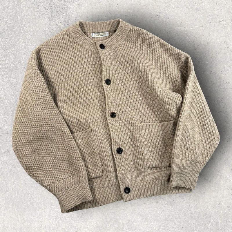 Frizmworks Heavy Wool Cardigan Oatmeal M