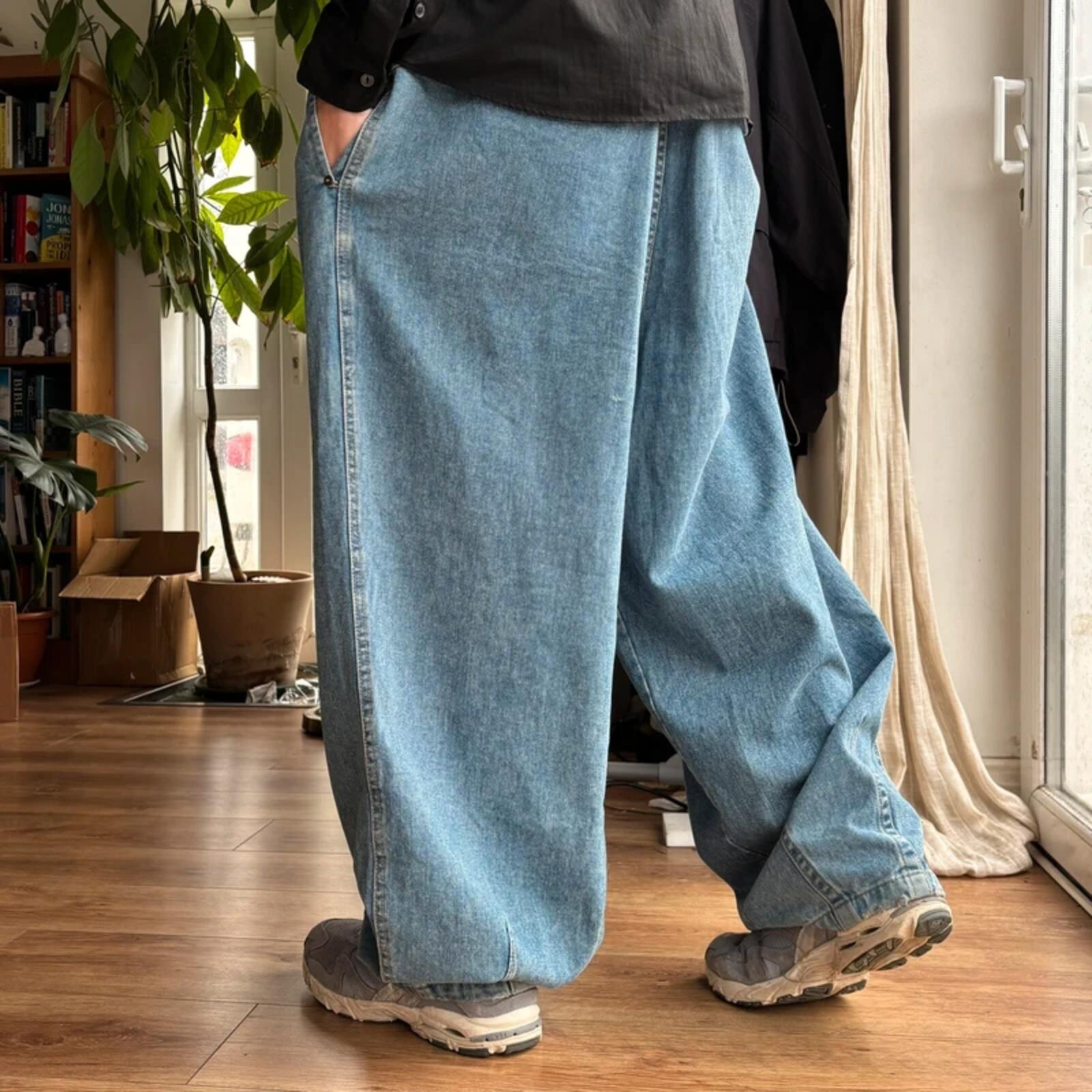 Anglan Ultra Baggy Wide Jean Light Blue L