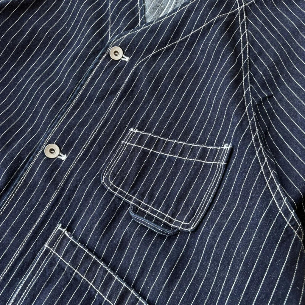 Uniform Bridge Stripe Denim Utility Jacket Blue XL
