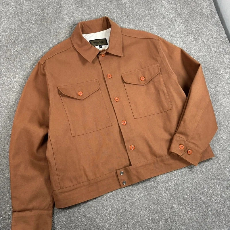 Uniform Bridge Cropped Utility Jacket Brown M